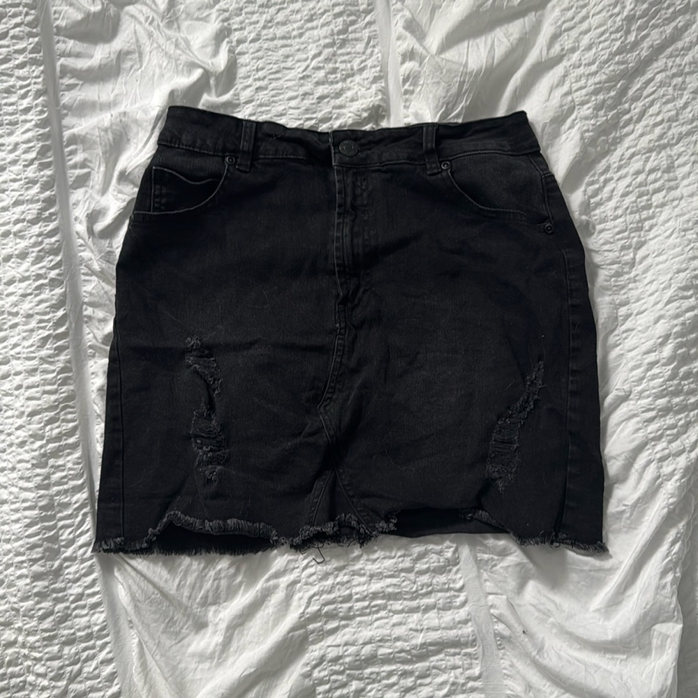 Black jeans skirt